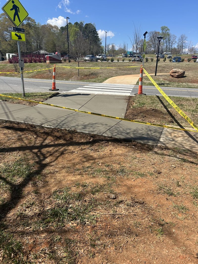 New concrete sidewalk and crosswalk installation in Spartanburg SC