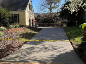 Concrete driveway installation