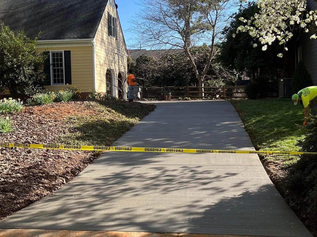 Concrete driveway installation